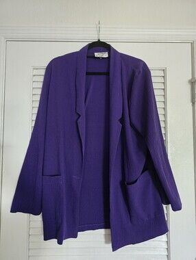 80s Helium Vintage Purple Women's Blazer Size Medium *Missing Button*